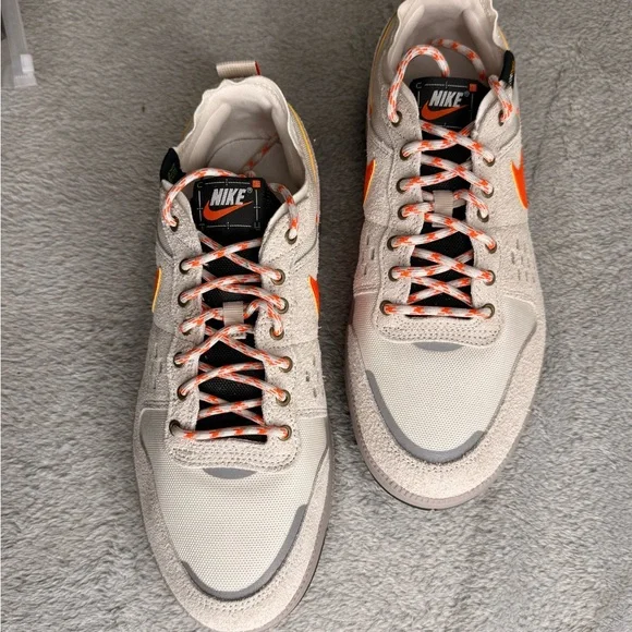 Nike Trail Sneakers Beige Orange Swoosh Cordura Outdoor Shoes Men’s 9.5 NWT - Picture 3 of 14